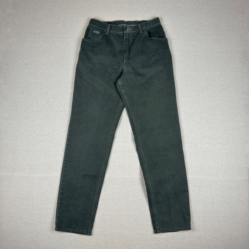 Vintage Wrangler Women's Tapered Jeans Size 10 Dark Green High Rise 90s Denim‎